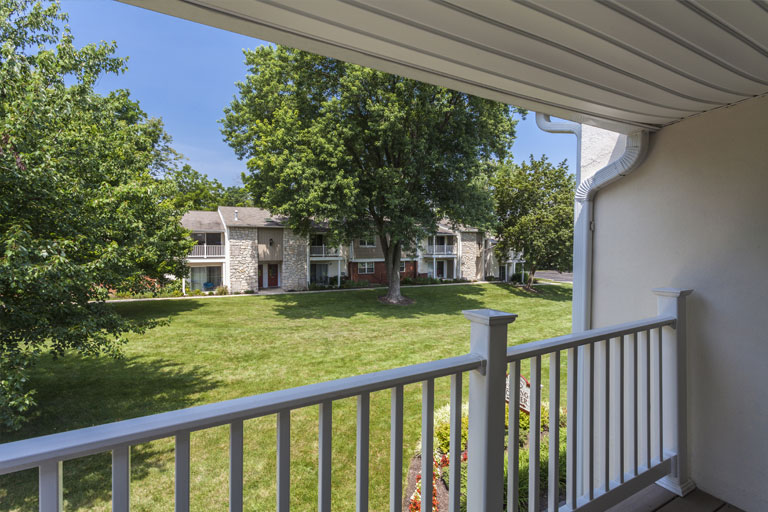 Private balcony view at Audubon apartment at Mill Grove