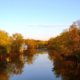 Fall foliage and water at Perkiomen Trail nearby Audubon apartment rentals