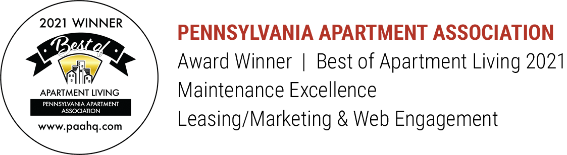 Pennsylvania Apartment Association Best of Apartment Living Award Winner